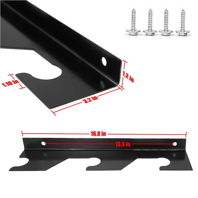 FUXIN Horizontal Steel Barbell Holder, Wall Mounted Olympic Bar Holder Weight Bar Storage Rack Heavy Duty Barbell Racks, 1 Pair (3 Bars) - Image 4